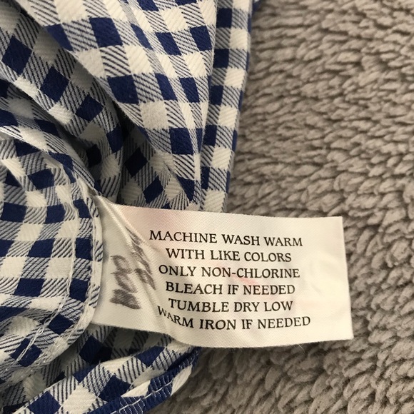 Neiman Marcus Blue and White Checkered Button Shirt - Picture 7 of 11